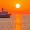 Cruise Ship In Sunset diamond painting