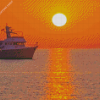 Cruise Ship In Sunset diamond painting