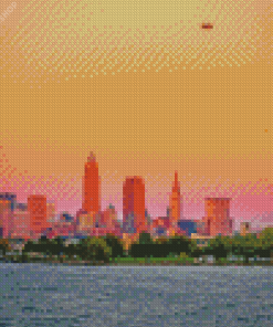 Downtown Cleveland At Sunset diamond painting