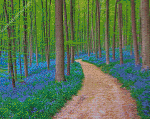 Forest With Bluebells diamond painting