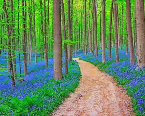 Forest With Bluebells diamond painting