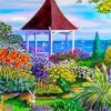 Gazebo By The Sea And Flowers diamond painting