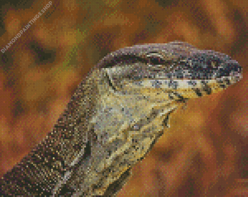 Goanna Reptile Head diamond painting