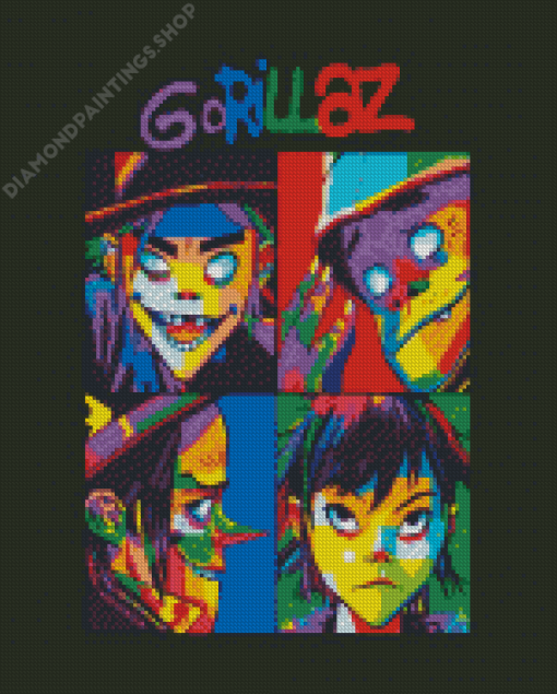 Gorillaz Pop art diamond painting