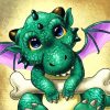 Green Baby Cartoon Dragon diamond painting