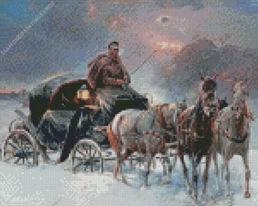 Horse And Carriage diamond painting