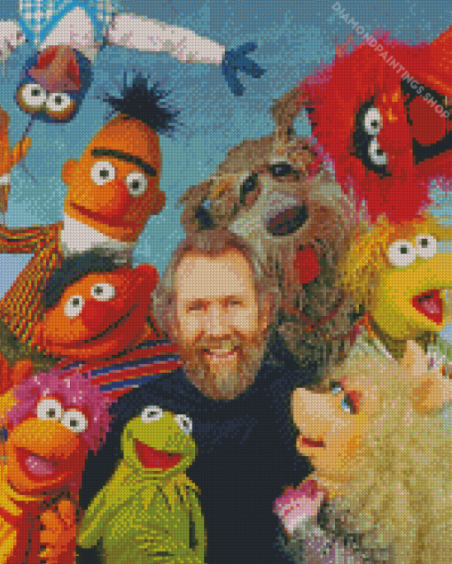 Jim Henson Surrounded By Muppets diamond painting