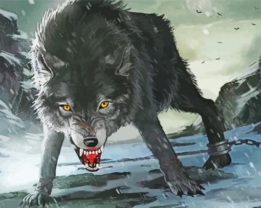 Mad Fenrir Wolf diamond painting