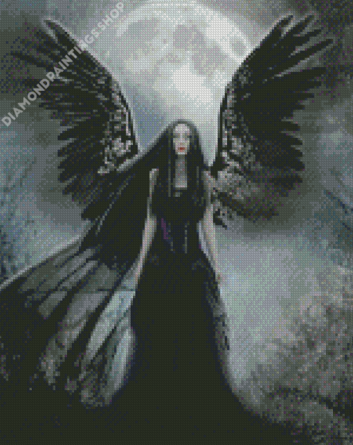 Moonlight Black Angel diamond painting