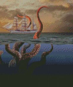 Octopus And Ships diamond painting