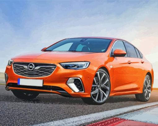 Orange Opel Insignia Car diamond painting