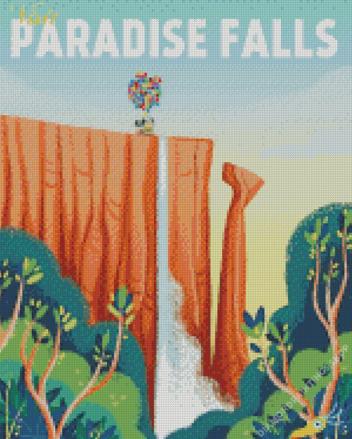 Paradise Falls Poster diamond painting