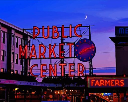 Pike Place Market Seattle diamond painting