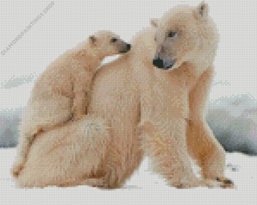 Polar Bear Cub In Snow diamond painting