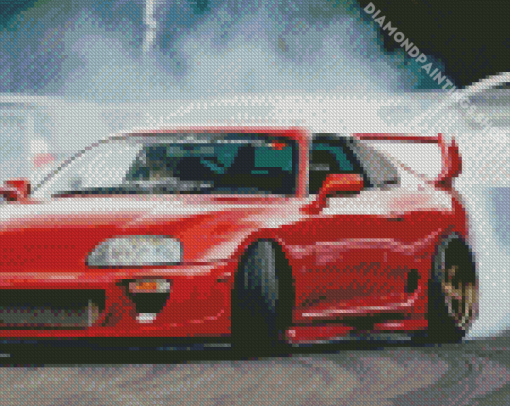 Red Jdm Car diamond painting