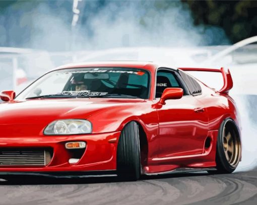 Red Jdm Car diamond painting