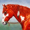 Red Native American Horse diamond painting