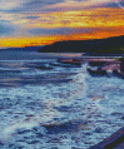 Scarborough Beach At Sunset diamond painting