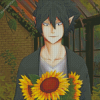 Tamaki Amajiki With Sunflowers diamond painting