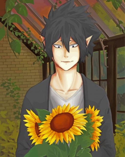 Tamaki Amajiki With Sunflowers diamond painting