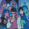 Teen Titans Selfie diamond painting