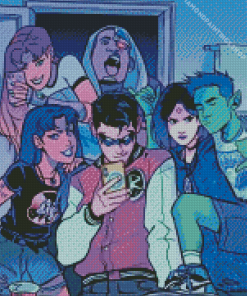 Teen Titans Selfie diamond painting