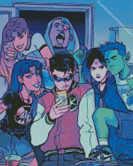 Teen Titans Selfie diamond painting