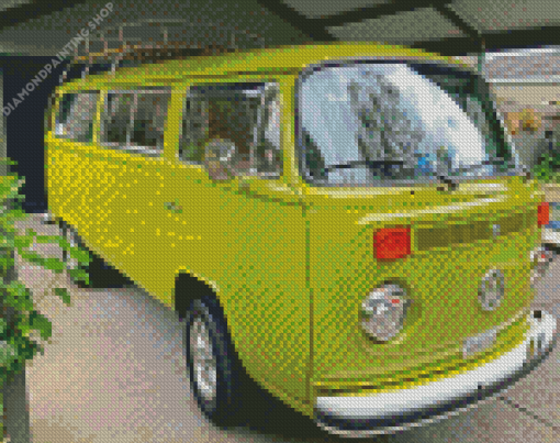 VW Van Green Color diamond painting