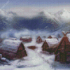 Viking Village In Snow diamond painting