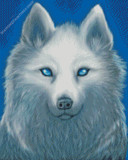 White Wolves With Blue Eyes diamond painting