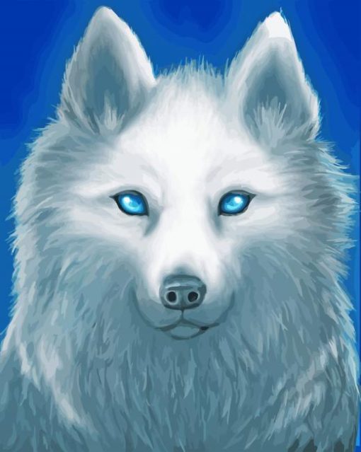 White Wolves With Blue Eyes diamond painting