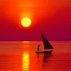 Aesthetic Boat Sunset diamond painting