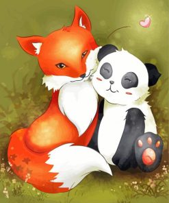 Aesthetic Panda And Fox diamond painting