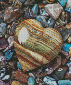 Aesthetic Stone Hearts Illustration diamond painting