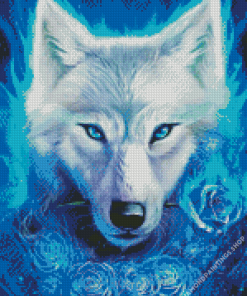 Aesthetic White Wolf diamond painting