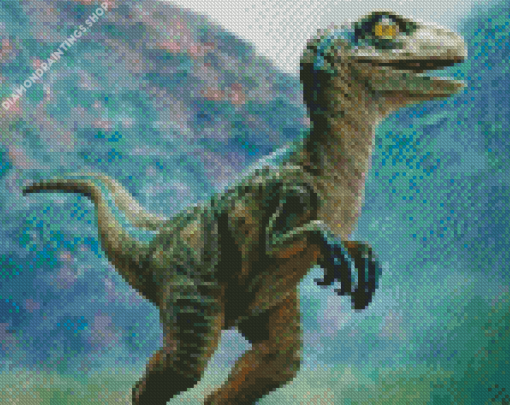 Baby Blue Jurassic World diamond painting