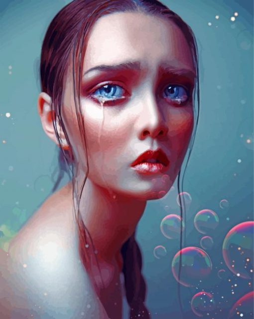 Big Eyed Girl Crying diamond painting