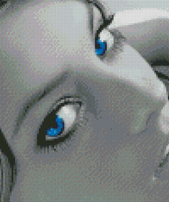 Black And White Blue Eyed Woman diamond painting
