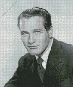 Black And White Paul Newman diamond painting