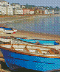 Boats In Dawlish Beach diamond painting