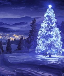 Christmas White Tree diamond painting
