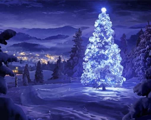 Christmas White Tree diamond painting