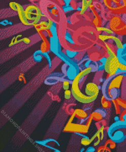 Colorful Abstract Musical Notes diamond painting