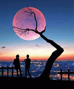 Couple Moon Silhouette diamond painting