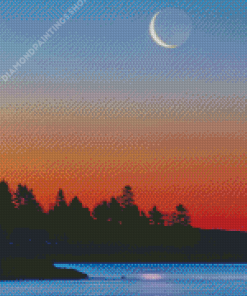 Crescent Moon Coast Of Maine diamond painting