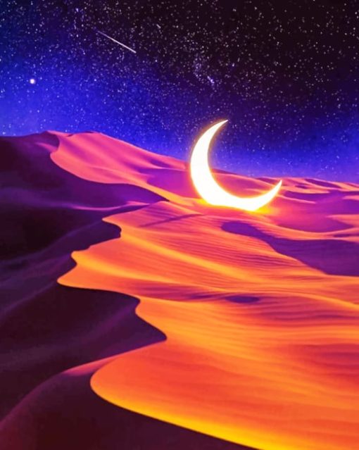Crescent Moon Desert diamond painting