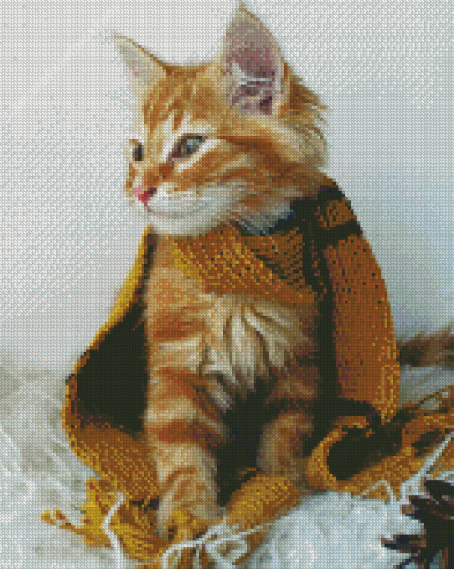 Cute Hufflepuff Kitty diamond painting