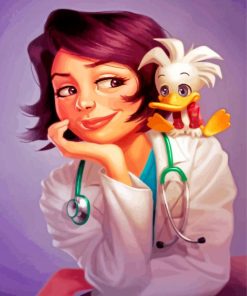 Cute Nurse With Her Little Friend diamond painting