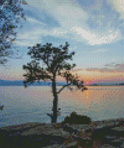 Flathead Lake Sunset diamond painting