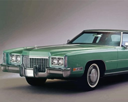 Green Vintage Cadillacs diamond painting